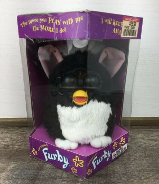 1998 Tiger Electronics Furby Black/white With Blue Eyes 1st Gen