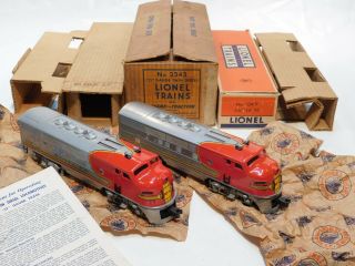 Lionel Postwar 2343 Santa Fe F - 3 Engine & Dummy,  Master Carton,  Boxs,  Paper