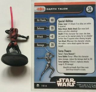 DARTH TALON Star Wars Miniatures VERY RARE Legacy of the Force Sith Lord Minis 2