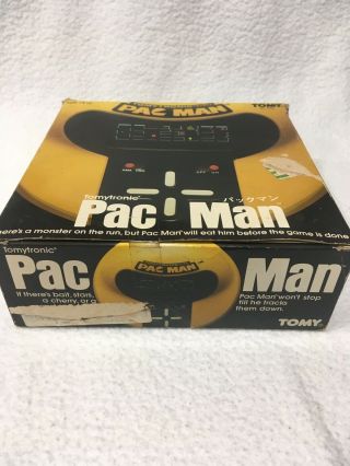 Vintage Pac Man Tomytronic Handheld Tabletop Video Arcade Game W/box