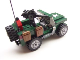 Lego World War 2 American Willy ' s Jeep WW2 Dark Green made w/ real LEGO® bricks 3