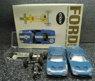 Cox Ford Gt Slot Car 1/24th Scale Boxed Parts