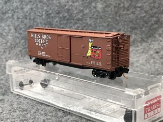 N Scale Micro - Trains 42100 Hills Brothers Coffee 40 ' Wood Boxcar Rd HBCX 163 3
