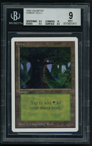 1x Bgs 9 Unlimited Forest Mtg Unlimited - Kid Icarus -