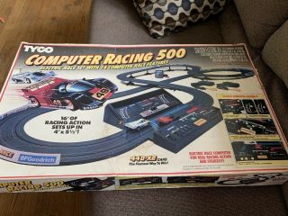 Tyco Computer Racing 500 Raceway Ho Slot Car Race Track Race Computer