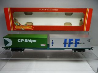 Hornby Oo Gauge Freightliner Wagon With Cp & Iff Containers (r036)