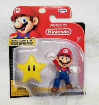 Jakks Mario World Of Nintendo Mario & Bonus Star Action Figure 2.  5 "