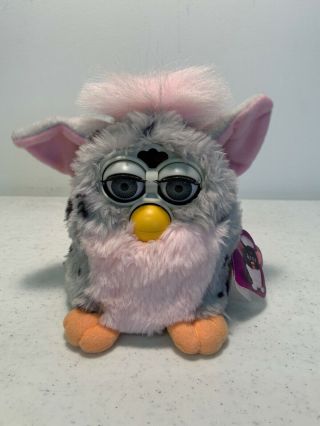 Tiger Furby Babies Collectible Toys 1999 Pink & Grey Dots Fur Battery Operated