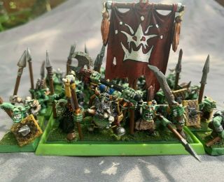Goblin Regiment Warhammer Fantasy With Command & 2 Shamans Pro Painted X 35