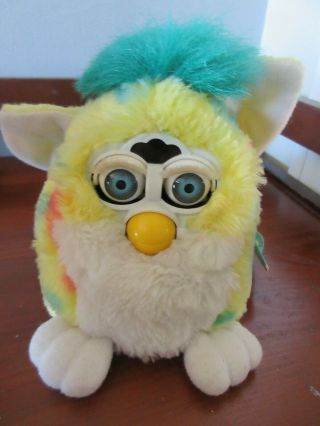 Furby Babies 1999 70 - 940 Yellow With Pnk And Blue Dots Blue Eyes W/tags