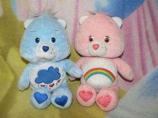 8 " Plush Blue Storm Cloud Rain Grumpy Pink Cheer Rainbow Care Bear Boy Girl Toys