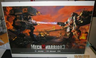Battletech / Mechwarrior 3 Pc Game Poster - Micro Prose / Microsoft / Fasa 1999