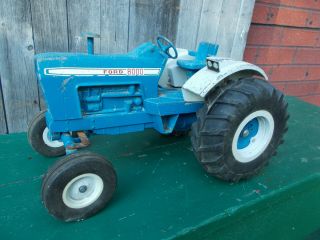 Vintage 1970s Ertl Ford 8600 Die Cast Metal Toy Tractor 1/12 Scale 3 Point Hitch