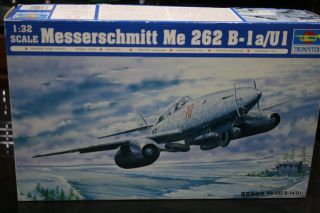 1/32 Trumpeter Messerschmitt Me 262 B - 1a.  U1 German Wwii Jet Fighter W/pe Model