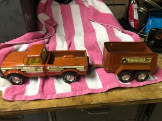 Vintage Nylint Horse Ranch Pickup Truck & Horse Ranch Trailer Pressed