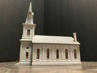 Vintage Ho Scale Cathedral Church With Steeple Weathered Ho Scale Train Building