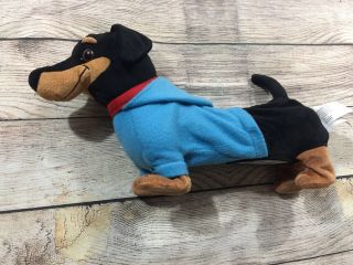 Gemmy Animated Dancing Singing Dachshund Wiener Dog Blue Hoodie