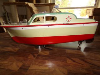 Lafayette,  Wood And Plastic 18 Inch Vintage Rc Cabin Cruiser,  For Repair