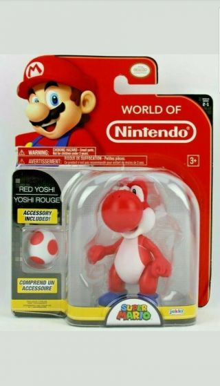 World Of Nintendo Red Yoshi 4.  5 Inch Action Figure