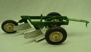 Vintage Tru Scale Green 2 Bottom Plow For Toy Tractor 1950 
