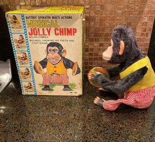 Vintage Musical Jolly Chimp No 7061 with Box - Semi 2