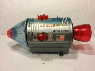 Nomura Vintage Apollo - Z Moon Traveler,  Battery Op Bump N Go Tin Litho Toy,