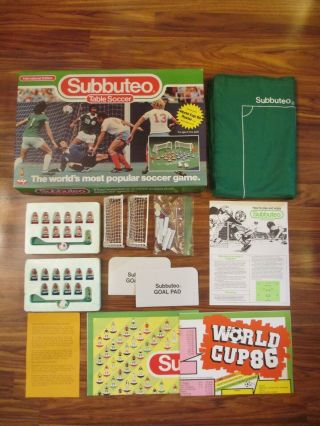 Vintage 1985 Subbuteo International Edition Table Soccer Game & World Cup Poster