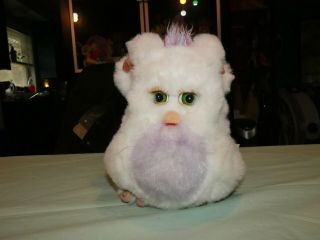 2005 Larger Furby Large Feet Repair White,  Purple With Green Eyes