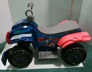 Quad Ride Toddler 6v Marvel Captain America Battery Kids Toy Atv Video