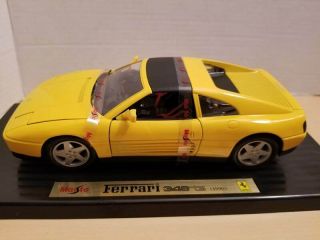 Maisto 1990 Ferrari 348 Ts Scale 1:18 Special Edition Diecast Model Car Yellow
