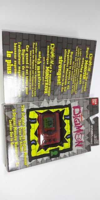 1997 Digimon Digital Monster Ver.  1 Red Virtual Pet Tamagotchi Bandai Hand Held