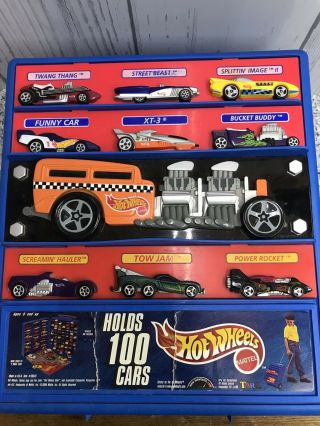 2001 Hot Wheels 100 Car Carrying Case 20375 With Wheels And Handle