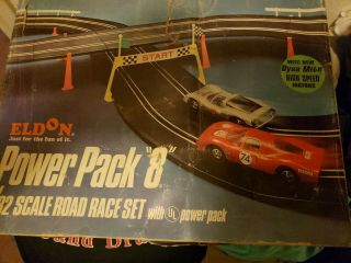 Electric Race Car Track Set 1/32 Scale.  1960s By Eldon.  Complete Still In The Box