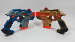 Nerf Gold Blue Lazer Tag Phoenix Ltx Laser Blaster Pistol Tiger Guns