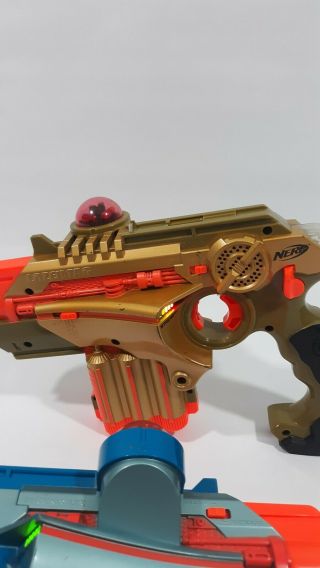 Nerf Gold Blue Lazer Tag Phoenix LTX Laser Blaster Pistol Tiger Guns 3