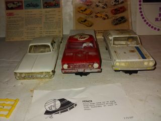 3 Vintage 1960 ' s Eldon 1/32 Slot Cars,  Dodge Coronet,  Pickup Truck,  Plymouth Fury 3