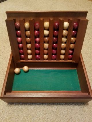 Vintage Wood Box Ball Game,  Connect 4,  Captain 
