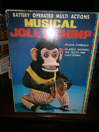Vintage Daishin - Musical Jolly Chimp - Toy Story Symbol Playing Monkey 4910 Boxed