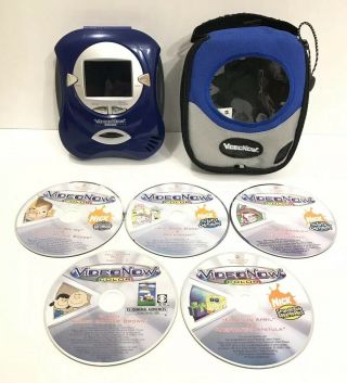 Video Now Color Player With Case & 5 Discs Sponge Bob Charlie Brown