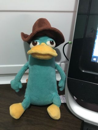 Disney Store Phineas & Ferb Perry The Platypus 12” Beanie Plush Toy