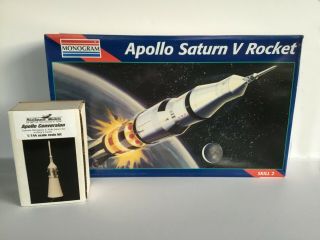 Monogram Apollo Saturn V Rocket 1/144 Model & Real Space Apollo Conversion Kit