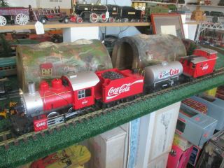 Lgb G Scale 72428 Coca - Cola 2 - 4 - 0 Steam Locomotive Train Set