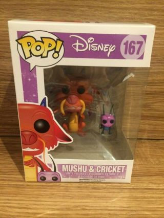 Funko Pop 167 Mushu & Cricket From Disney 