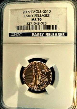 Gorgeous - 2009 $10 American Gold Eagle Ms70 Ngc Early Release