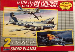 Monogram B - 17g Flying Fortress And P - 51b Mustang 1/48 Open ‘sullys Hobbies’