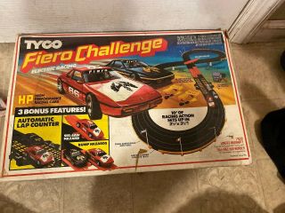 Vintage Tyco Challenge Electric Slot Cars Race Track Fiero Challenge X6 Cars W/
