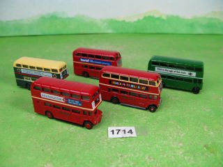 Vintage Oxford & Other Diecast Double Decker Buses X5 Model Railway Ho Oo 1714