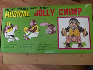 Daishin Japan Battery Operated Toy Story Monkey Musical Jolly Chimp & Box 2