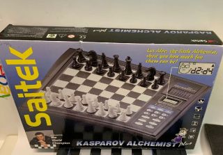 Saitek Kasparov Alchemist Electronic Chess Board Computer Clock Teach Modes