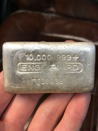 Engelhard 10 Oz Silver Bar - Hand Poured.  999 Serial 10238